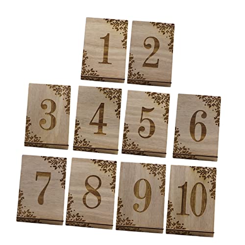 Holibanna 10Stücke Holz Tischnummern Rustikale Platzkarten Für Hochzeitstischdekoration Hochzeitsfeier Tischnummern Für Empfang Tischkartenhalter Aus Holz von Holibanna