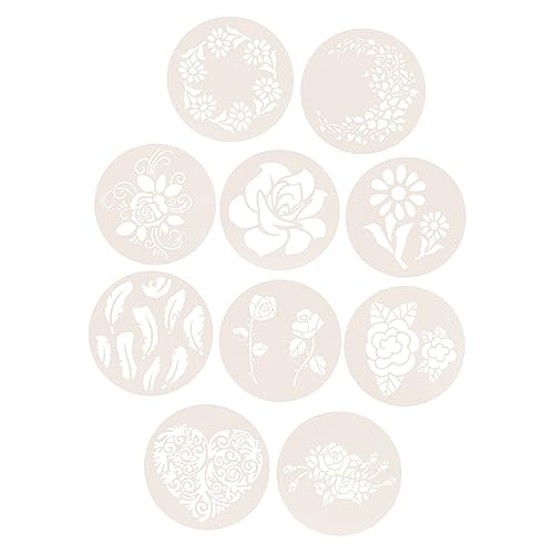 Holibanna 10Stücke Kaffeedekorationsvorlagen Malerei Schablonen für Backen für Kuchen und Einfache Anwendung mit Verschiedenen Mustern für Kreative von Holibanna