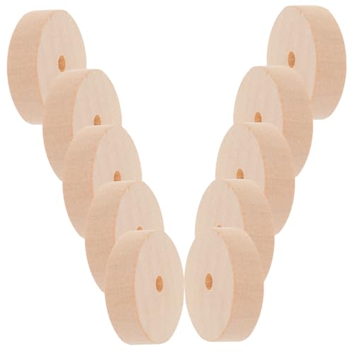 Holibanna 10Stücke Kleine Holzräder Für DIY Bastelprojekte Holzräder Zum Dekorieren Von Holzspielzeug Und Modellautos von Holibanna