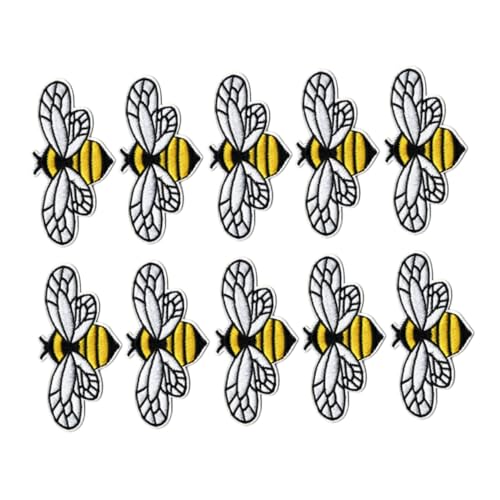 Holibanna 10Stücke Kreative Bienen Applikationen Cartoon Patches für Jeans Taschen Hochwertige Stoffaufnäher zum Aufbügeln oder Aufnähen Dekorative Flicken für Kleidung und DIY von Holibanna