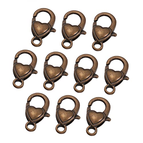 Holibanna 10Stücke Legierung Hummer Verschlüsse Herzform DIY Schlüsselbundverschluss Zubehör Antik Bronze Taschen Und Schmuckherstellung von Holibanna