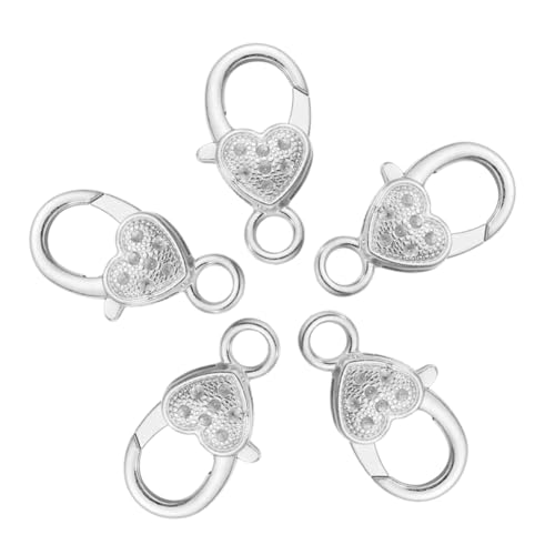 Holibanna 10Stücke Teiliges Herzform Karabinerverschluss Silber für DIY Schmuckherstellung für Taschen und Armbänder Leicht und Vielseitig Antikes Design für Kreativen von Holibanna