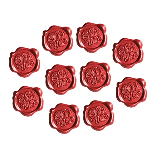 Holibanna 10Stücke Wachssiegelaufkleber für Hochzeitseinladungen und Geschenken Robuste Hüllsiegelaufkleber mit Retro Design Dekorieren von Karten und Umschlägen von Holibanna