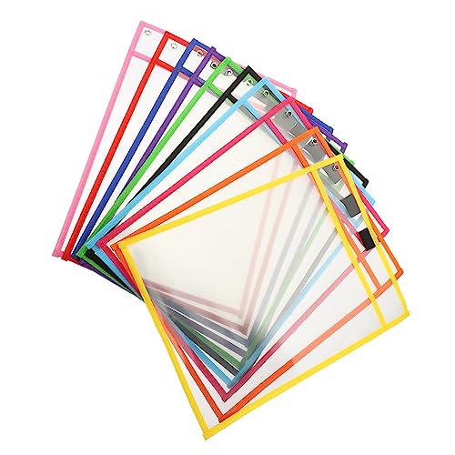 Holibanna 10Stücke Wiederverwendbare Trockene Löschhüllen Transparente Dokumententaschen für Schule Büro Zuhause Praktische Langlebige Dateitaschen aus Leicht zu Reinigen von Holibanna
