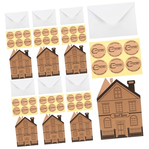 Holibanna 10er-set Geschenkkarten in Hausform, Kraftbraun, Leere Grußkarten Mit Umschlägen, Gefalteter Karton Für Diy-hochzeits-geburtstagseinladungen, Bastelarbeiten Holibanna 10er-set Geschenkkarten in Hausform, Kraftbraun, Leere Grußkarten Mit Umschlägen, Gefalteter Karton Für Diy-hochzeits-geburtstagseinladungen, Bastelarbeiten von Holibanna