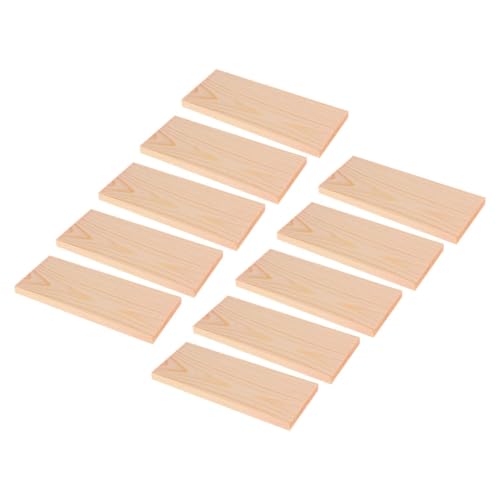 Holibanna 10pcs Unvollendete Holzbretter Holzblätter Für Handwerksschule Und Modell Machen Rechteckige Holzstücke DIY -zeichen von Holibanna