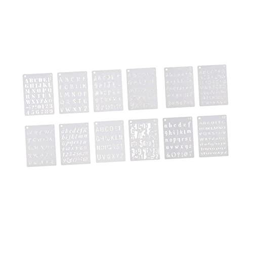 Holibanna 12 Blatt Buchstaben und Zahlen Schablonen Kreative Diy Malvorlagen für Wiederverwendbar für Wandgestaltung von Holibanna