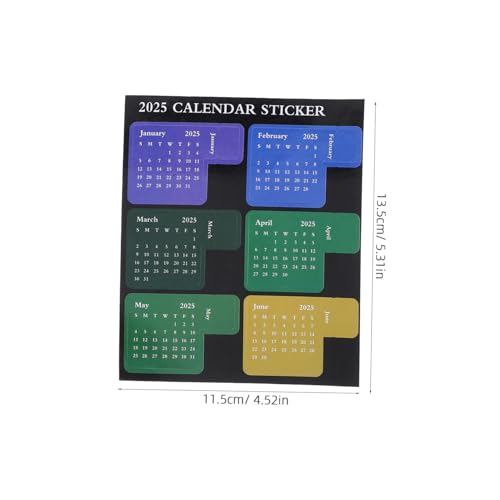 Holibanna 12 Blatt Kalenderaufkleber Notizblock Selbstklebend Kalender Registertabs für Büro und Zuhause Praktische Kleine Monatsübersicht Sticker für Terminplanung und DIY Planer von Holibanna