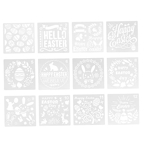 Holibanna 12 Blatt Malvorlage Geometrische Schablonen Blumenschablonen Wiederverwendbare Schablone Große Kleine Schablonen Zeichenvorlage Zeichenschablone Für Ostern Beige Das Haustier von Holibanna