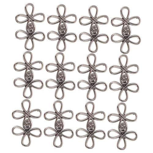 Holibanna 12 Paar Retro Schnalle Mantel Knebelschnalle Schwarze Kleidungsknöpfe Damen Kleidungsknöpfe Vintage Metallknöpfe Knopf Kleidungszubehör Schalhalter Clip Legierung Grau von Holibanna
