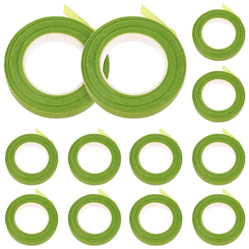 Holibanna 12 Rollen Blumenband verpackungen packwürfel dekoratives Klebeband Blumenstrauß liefert Bänder blumenstecker Paketklebeband für Blumen Blumenherstellung Papier Green von Holibanna