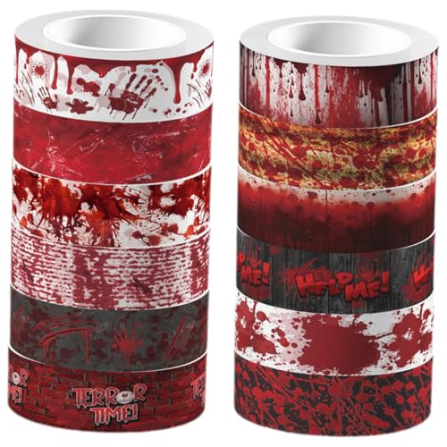 Holibanna 12 Rollen Handband dekoratives Halloween-Klebeband Sammelalbum Scrapbook-DIY-Klebebänder Halloween Party Dekoration Lieferungen Papier Holibanna 12 Rollen Handband dekoratives Halloween-Klebeband Sammelalbum Scrapbook-DIY-Klebebänder Halloween Party Dekoration Lieferungen Papier von Holibanna