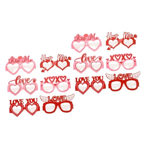 Holibanna 12 Stk Valentinsbrille herzförmige Papierbrille frauen brille Hochzeitsdekoration Gläser lustige Brillen Partybevorzugungsbrille Foto schmücken Zubehör Geschenk Liebhaber von Holibanna