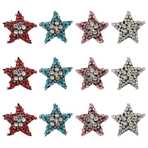 Holibanna 12 Stück Bunte Strass Glitzer Patches Sternform Handgemachte DIY Aufnäher für Kleidung Taschen Hüte Dekoration Zufällige Farben Zufällige Farbe Zufällige Farbe von Holibanna