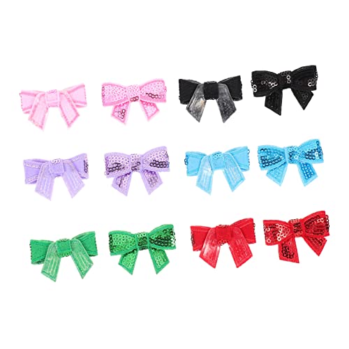 Holibanna 12 Stück Mini Schleifen Diy Bastelset Bunte Pailletten Bowties für Kleidung und Haarschmuck Vielseitig Einsetzbar für Kreative Projekte Durchmesser Hautfreundlich von Holibanna