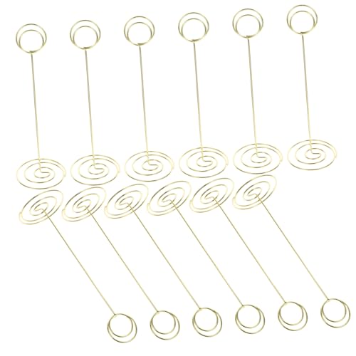 Holibanna 12 Stück Notizordner Tischkartenhalter Fotokartenhalter Kartenhalter platzieren Nennen Sie Kartenhalter Tischnummernclips Bildhalterständer Bildhalter für Tische Eisen Golden von Holibanna