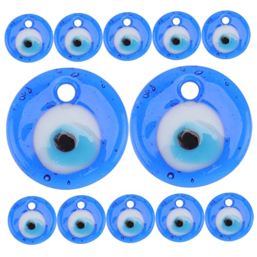 Holibanna 12 Stück Teiliges Blaue Evil Eye Glasperlen mit Loch Verarbeitung Langlebig Vorgebohrt für Einfaches DIY Schmuck Handgefertigte Augen Anhänger für Armband Halskette Kreative von Holibanna