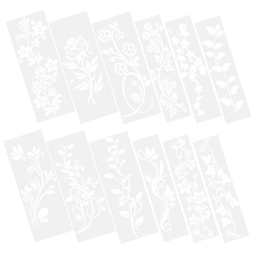 Holibanna 12 Stück Teiliges Blumen Ranken schablonen Wiederverwendbar Langlebig für Wand Möbel Leinwand Malvorlagen DIY Heimdekoration Kreative Gestaltung von Holibanna