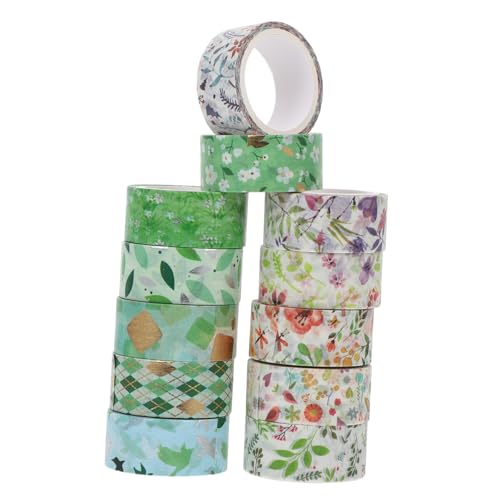 Holibanna 12 Stück Teiliges Diy Washi Tape Dekorative Klebebänder für Scrapbooking Journaling und Handbuchgestaltung Leicht Ablösbar und Vielseitig Einsetzbar von Holibanna