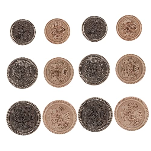 Holibanna 12 Stück Teiliges Englische Kronen Metallknöpfe für DIY Basteln Robuste Nähknöpfe Teegold und Dekorative Uniform und Mantelknöpfe für Anzüge Pullover Schulkleidung von Holibanna