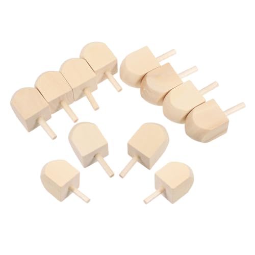 Holibanna 12 Stück Teiliges Hanukkah Holzspielzeug Unlackierte Stabile Handgefertigte Holz Drehtrommeln Blanko DIY Dreidel für Traditionelle Chanukka Bastelmaterialien für Familienfeiern von Holibanna