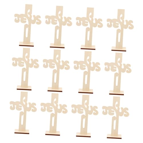 Holibanna 12 Stück Teiliges Kleine Holzkreuze Basteln aus Robustem Holz Glatte Oberfläche Leicht und Vielseitig für DIY Malerei Dekoration und Kreative Handwerksprojekte von Holibanna