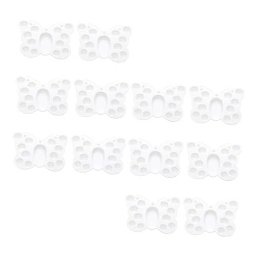 Holibanna 12 Stück Teiliges Schmetterlings Förmiges Mischpalette Multifunktionale Robustem Material Pigmentfreundlich Leicht zu Reinigen für Malprojekte und Bastelarbeiten von Holibanna