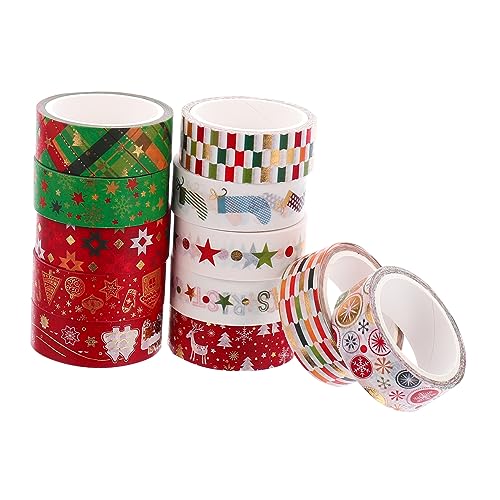 Holibanna 12 Stück Teiliges Weihnachts Washi Tape mit Goldfolie Dekoratives Vielseitiges Klebeband für Scrapbooking Geschenkverpackung DIY Bastelprojekte Kalender Planer und Notizbücher Holibanna 12 Stück Teiliges Weihnachts Washi Tape mit Goldfolie Dekoratives Vielseitiges Klebeband für Scrapbooking Geschenkverpackung DIY Bastelprojekte Kalender Planer und Notizbücher von Holibanna
