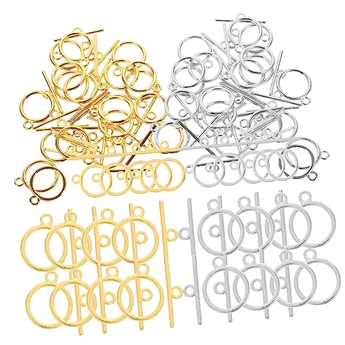 Holibanna 120 Sätze Teiliges Schmuckverschlüsse Legierung Offene Ringe und Karabinerverschlüsse für Armband und Halsketten DIY Goldene und Silberne Farben Vielseitig für Basteln und von Holibanna