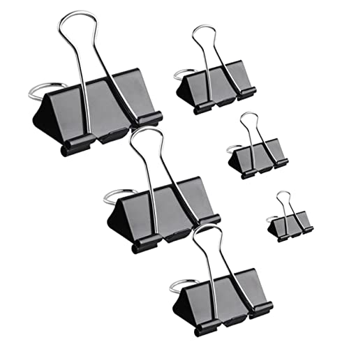 Holibanna 120 Stück Schwarze Binder Clips Verschiedene für Büro Schule und Zuhause Praktische Klemmbrett Lösung für Ihre Unterlagen von Holibanna