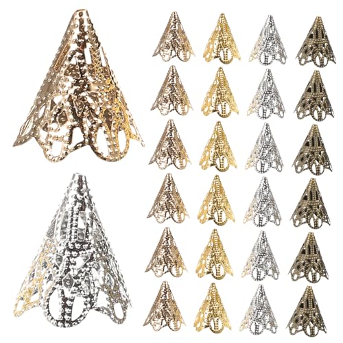 Holibanna 120Stücke Perlenkappen für Schmuckherstellung Blumenform Hohldesign DIY Schmuckzubehör Antikbronze für Armbänder Halsketten und Bastelarbeiten von Holibanna