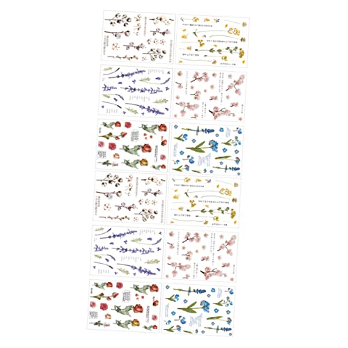 Holibanna 12Blätter Themen Aufkleber Selbstklebende Pet Sticker für Scrapbooking Dekorative Journal Aufkleber Langlebig und Leicht Anzubringen für DIY Projekte von Holibanna