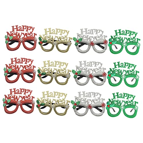 Holibanna 12Paare Neujahrs Brillenrahmen Dekorative Party Brille Mit Bunten Elementen Für Festlichkeiten Und Feiern von Holibanna