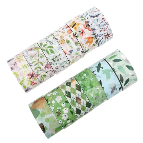 Holibanna 12Rollen DIY Washi Tapes Dekorative Klebebänder mit Floralen Mustern pro für Scrapbooking Journaling und Frühlingsdesign von Holibanna