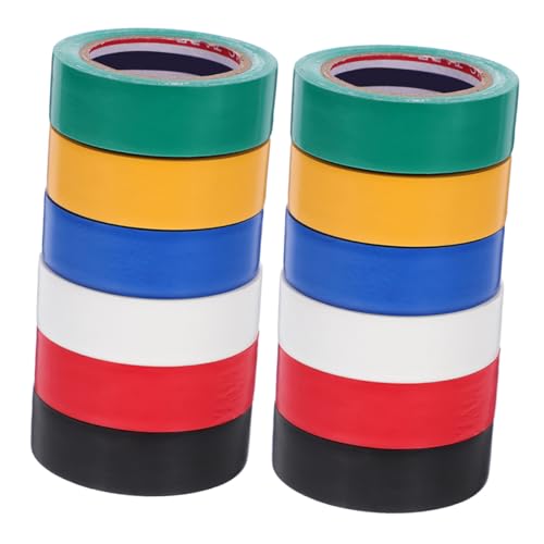 Holibanna 12Rollen Isolierband Farbiges Klebeband für Elektroinstallation Temperaturbeständig Hochfester Kleber für Heimwerker Industrieanwendungen von Holibanna