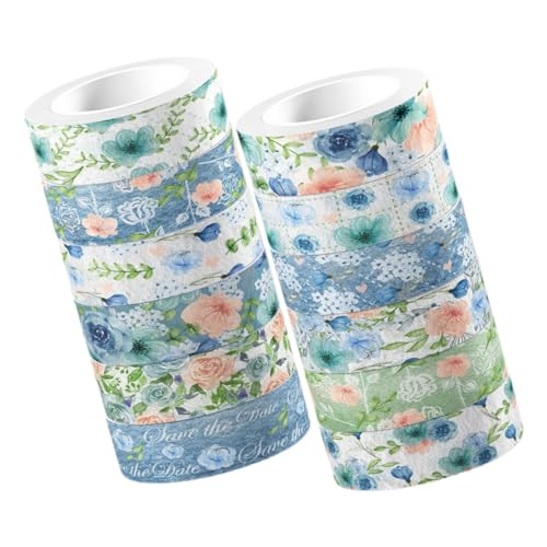 Holibanna 12Rollen Vintage Wasserfarben Washi Tape Floral Klebeband für Scrapbooking DIY Notizbuch Geschenkverpackung für Kreative Bastelprojekte von Holibanna