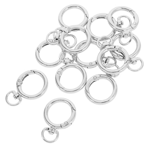 Holibanna 12Stücke Runde Karabinerhaken Drehbare O Ringe für Schlüsselanhänger Taschen und DIY Projekte Silberne Clips für Vielseitige Anwendungen von Holibanna