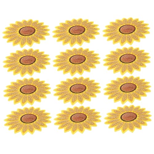 Holibanna 12Stücke Sonnenblumen Stickerei Patches Hot Melt Aufkleber für Kleidung Taschen und Kunsthandwerk um Kleine zu Reparieren und Einzigartige Designs zu Schaffen von Holibanna