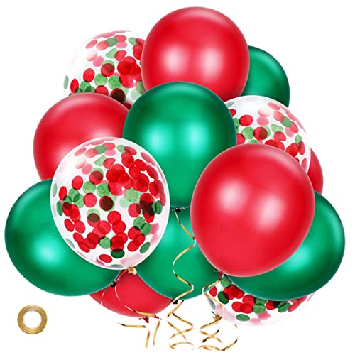 Holibanna 12Stücke Weihnachtsballons Mit Konfetti Dekorative Luftballons Für Festliche Partys Hochzeiten Und Feiern Aus Hochwertigem Latex von Holibanna