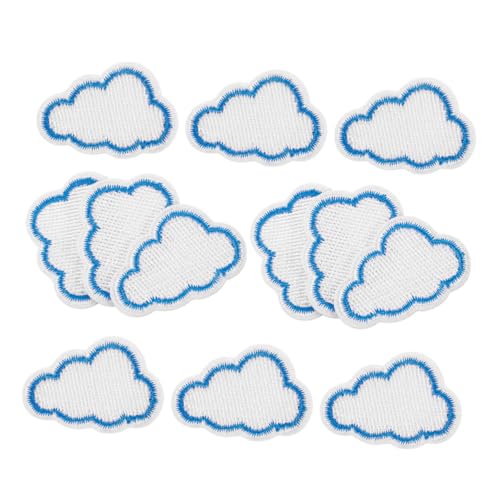 Holibanna 12Stücke Wolkenform Aufnäher zum Aufbügeln Süße DIY Patches für Kleidung Jeans und Accessoires Langlebige Stickerei Einfach Anzubringen Einzigartiges Design von Holibanna