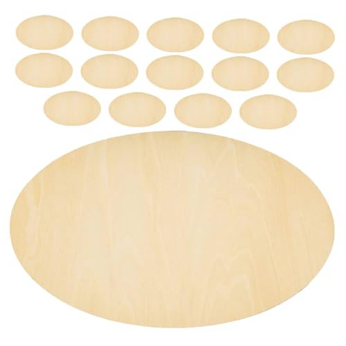 Holibanna 12pcs Stücke Ovale Holzspäne Runde Holzscheiben Zum Basteln Holzschmuck Zum Bemalen Holzscheiben Für Mittelstücke Kreisverzierungen Aus Holz Holzscheiben Für Verzierungen Buchsbaum von Holibanna