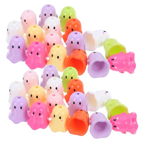 Holibanna 13 Stücke Teiliges Weiße Halloween-geister Spacer Perlen aus Langlebigem Acryl mit Glänzendem Finish Leichte Gelochte Cartoon-charms für DIY Schmuckherstellung Armbänder Halsketten von Holibanna