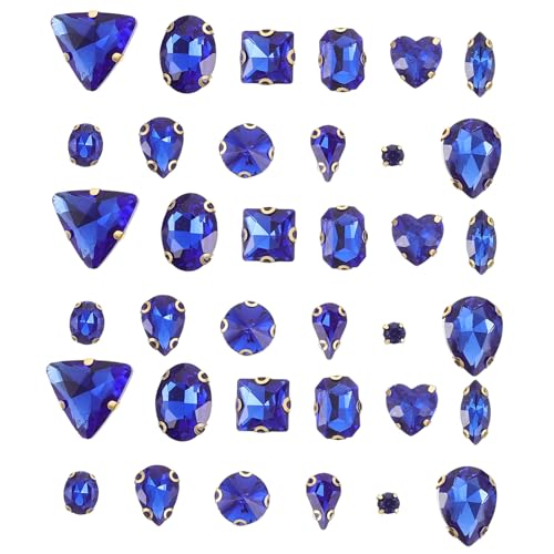 Holibanna 130 Stück kleid dekore selber machen Und Strass nähen Stoff-Edelsteine Edelsteine ​​nähen Mädchen Herstellung Kleidung DIY Strasssteine strass DIY Glas Blue von Holibanna