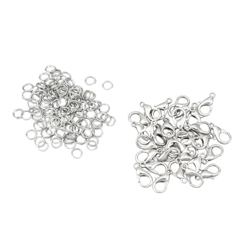 Holibanna 131 STÜCKE Goldfarbene Kabelkette Set mit Karabinerverschlüssen und Offenen Ringen Bleifreier Schmuckverbinder für DIY Halsketten Armbänder Basteln und Schmuckherstellung von Holibanna