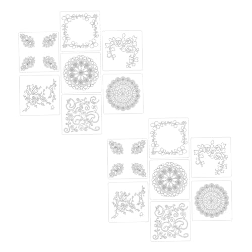 Holibanna 14 Stück Diy Malvorlagen Teiliges Mandala Schablonen für Wand und Bodendekoration Wiederverwendbare Große Schablonen für Kreative Diy Projekte Geeignet für Möbel und Wände von Holibanna