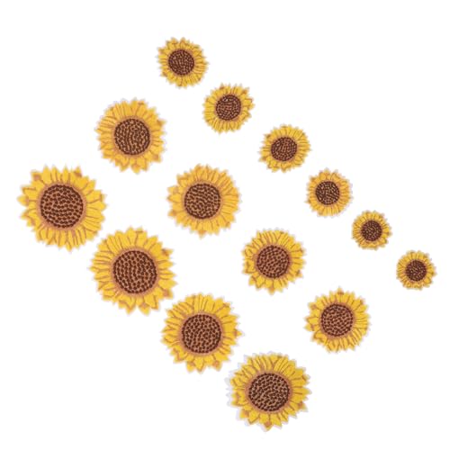 Holibanna 14 Stück Sonnenblumen Stickerei Patches Applikationen für DIY Kleidung Hüte und Taschen Patches zur Reparatur und Dekoration für Kreative Projekte von Holibanna