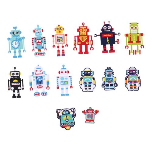 Holibanna 14 Stück Stoffaufkleberroboter Süße Aufnäher Hutflecken Gestickte Aufnäher Stickerei Applikation Aufnäher Gestickt Flicken Aufnähen Kleidungsflicken Aufnäher Für Hemden Sticktuch von Holibanna