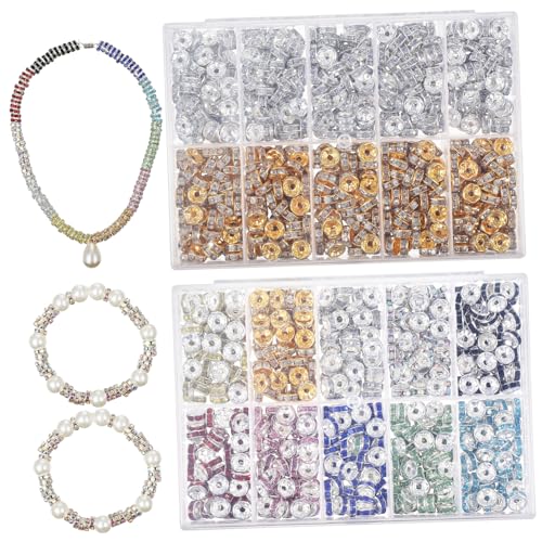 Holibanna 1400Stücke Farbige Strass Abstandsperlen DIY Bunte Kristallperlen für Schmuckherstellung Bastelzubehör für Armbänder und Kreative Projekte Holibanna 1400Stücke Farbige Strass Abstandsperlen DIY Bunte Kristallperlen für Schmuckherstellung Bastelzubehör für Armbänder und Kreative Projekte von Holibanna