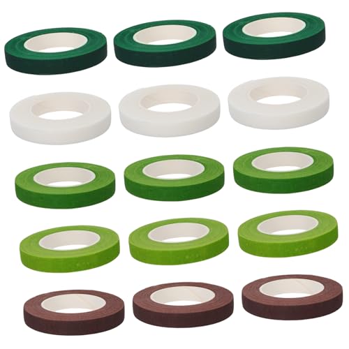 Holibanna 15 Stück Blumenband Klebeband für Blumenarrangements Florist STEM Wrap Blumenwickelband Blumenstammband Klebeband für Blumenverpackungen Blumenwickelbänder Blumenstraußband Papier von Holibanna