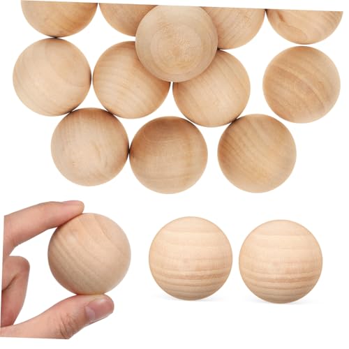 Holibanna 15 Stück Massivholzkugeln Runde Holzkugeln Zum Basteln Holzkugeln Zum Basteln Holzkugeln Unlackierte Runde Holzkugeln Ornamente Unlackierte Holzkugel DIY Kugel Khaki von Holibanna